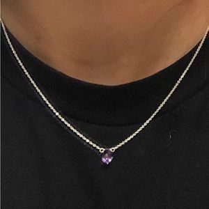 Homemade jewelry amethyst stone gold necklace